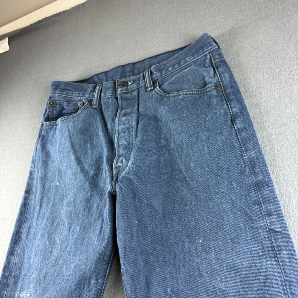 Levis 501XX Jeans Men's 34x34 (Fits 32x32) Blue Button Fly Shrink To Fit Indigo